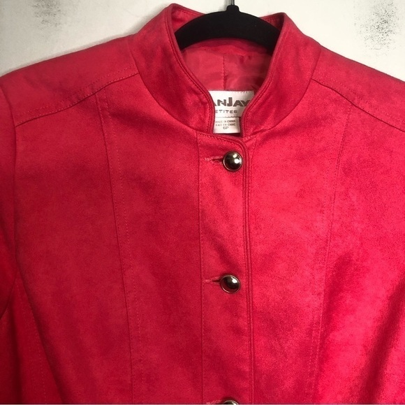 Tanjay Petites Bright Pink Faux Suede Blazer Jacket, size 6P - Picture 2 of 10